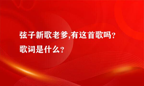 弦子新歌老爹,有这首歌吗？歌词是什么？