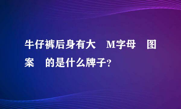 牛仔裤后身有大 M字母 图案 的是什么牌子？