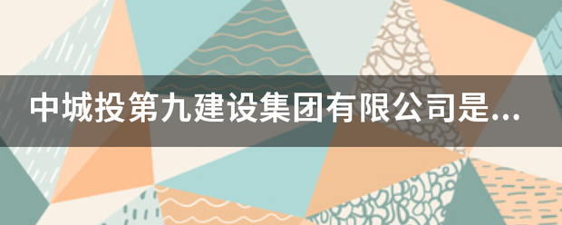 中城投第九建设集团有限公司是中城投集团的分公司吗？是国企吗？