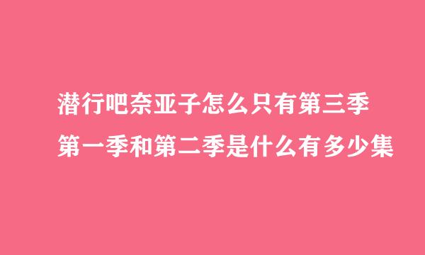 潜行吧奈亚子怎么只有第三季第一季和第二季是什么有多少集