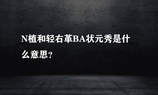 N植和轻右革BA状元秀是什么意思？