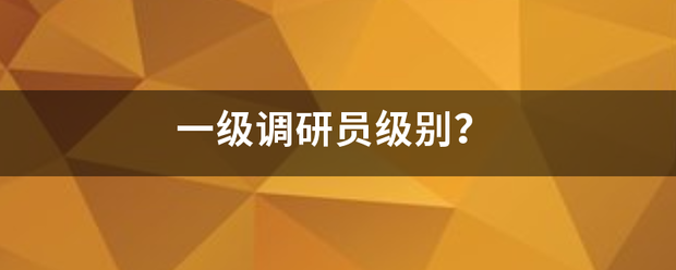 一级调研员级别？