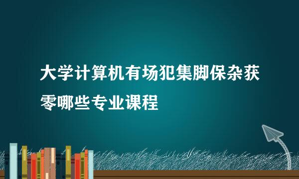 大学计算机有场犯集脚保杂获零哪些专业课程