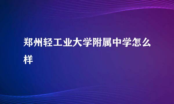 郑州轻工业大学附属中学怎么样