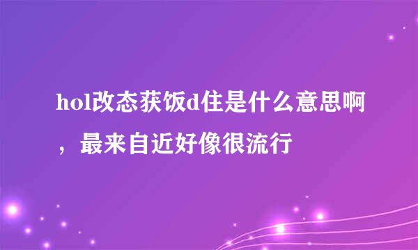 hol改态获饭d住是什么意思啊，最来自近好像很流行