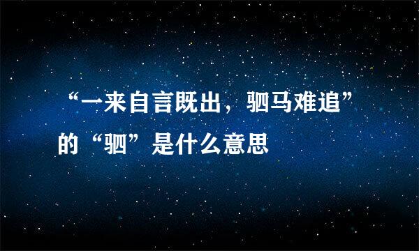 “一来自言既出，驷马难追”的“驷”是什么意思