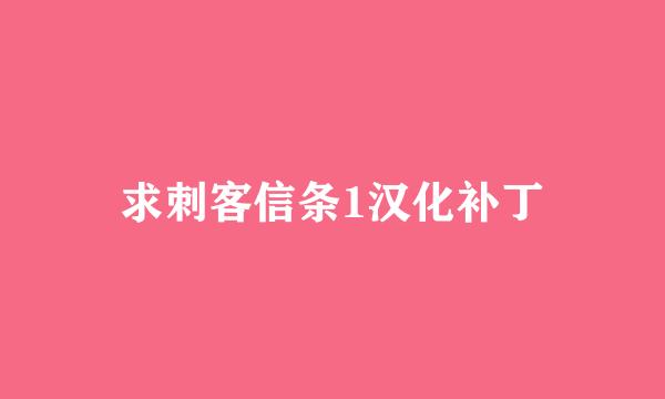 求刺客信条1汉化补丁