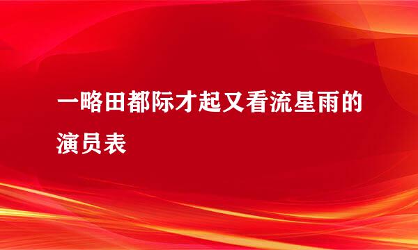 一略田都际才起又看流星雨的演员表