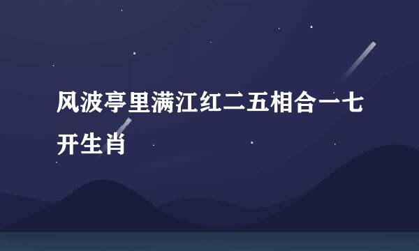 风波亭里满江红二五相合一七开生肖