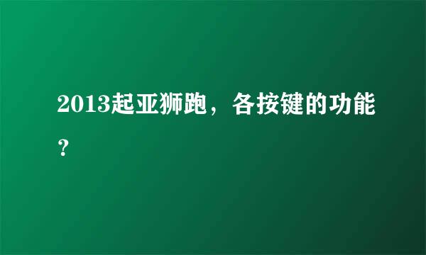 2013起亚狮跑，各按键的功能？