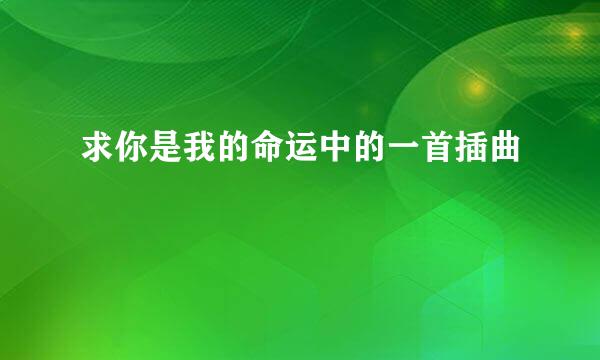 求你是我的命运中的一首插曲