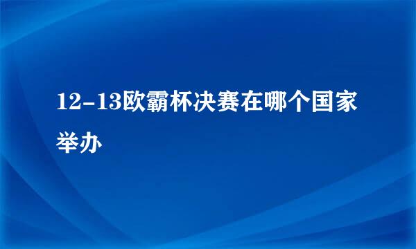 12-13欧霸杯决赛在哪个国家举办