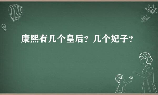 康熙有几个皇后？几个妃子？