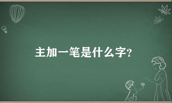 主加一笔是什么字？