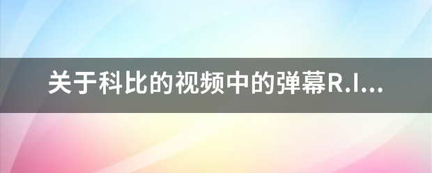 关于科比的视频中的弹幕R.I.P是什么的世待井意思？