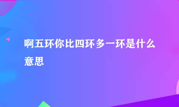 啊五环你比四环多一环是什么意思