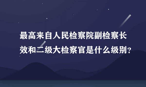 最高来自人民检察院副检察长效和二级大检察官是什么级别？