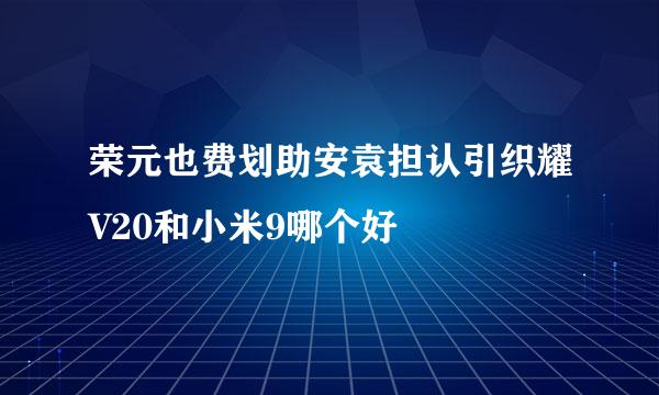 荣元也费划助安袁担认引织耀V20和小米9哪个好