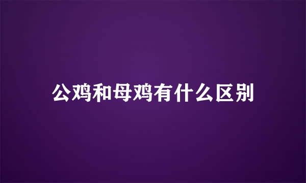 公鸡和母鸡有什么区别