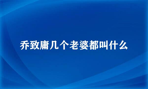 乔致庸几个老婆都叫什么