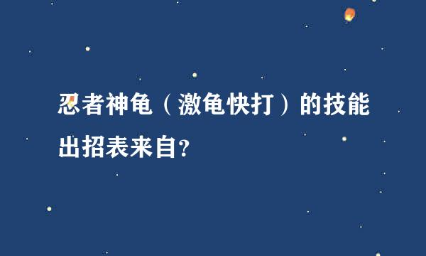 忍者神龟（激龟快打）的技能出招表来自？