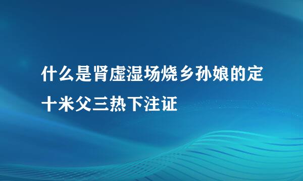 什么是肾虚湿场烧乡孙娘的定十米父三热下注证