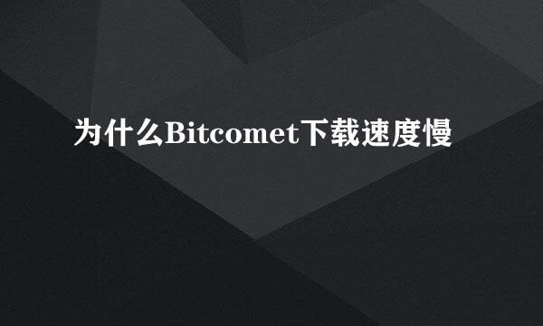 为什么Bitcomet下载速度慢