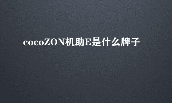 cocoZON机助E是什么牌子