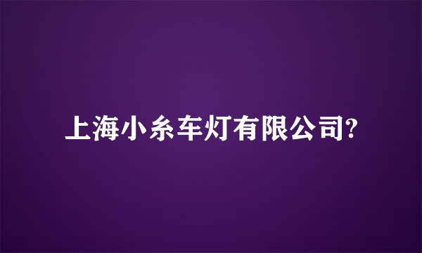 上海小糸车灯有限公司?