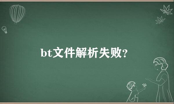 bt文件解析失败？