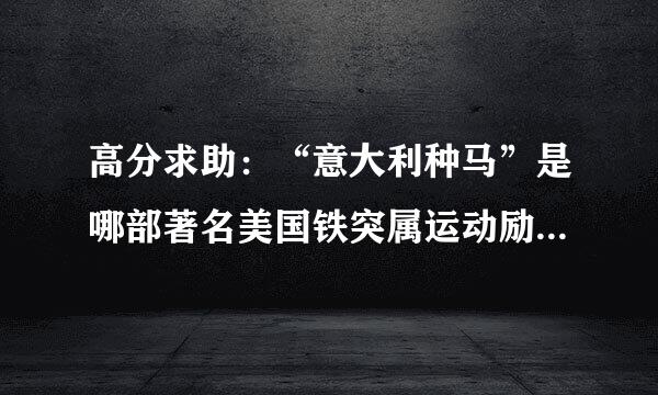 高分求助：“意大利种马”是哪部著名美国铁突属运动励志电影？