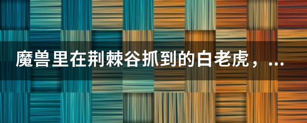 魔兽里在荆棘谷抓到的白老虎，可以当猎人BB的，那老虎叫什么？