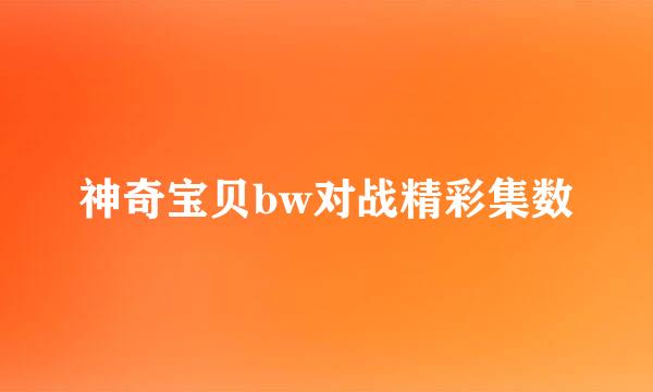 神奇宝贝bw对战精彩集数