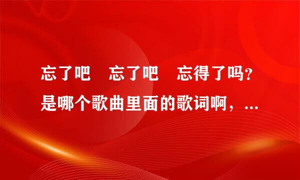 忘了吧 忘了吧 忘得了吗？是哪个歌曲里面的歌词啊，各种求歌？