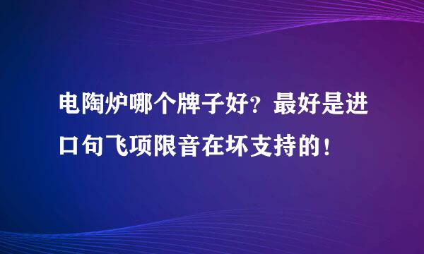 电陶炉哪个牌子好？最好是进口句飞项限音在坏支持的！