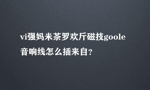 vi强妈米茶罗欢斤磁技goole音响线怎么插来自？