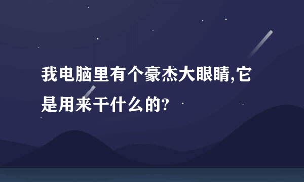 我电脑里有个豪杰大眼睛,它是用来干什么的?