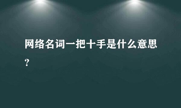 网络名词一把十手是什么意思？