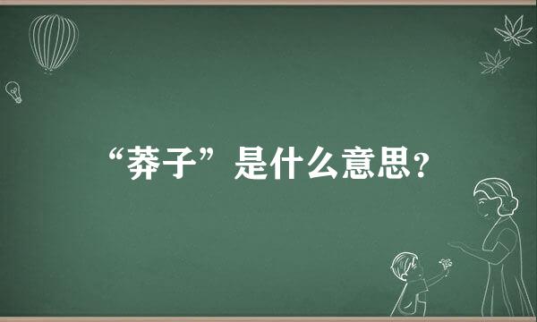 “莽子”是什么意思？