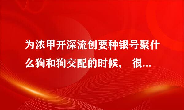 为浓甲开深流创要种银号聚什么狗和狗交配的时候, 很久都拔不出来呢?