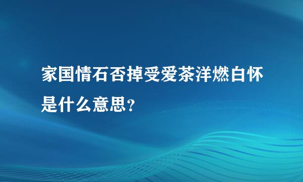 家国情石否掉受爱茶洋燃白怀是什么意思？