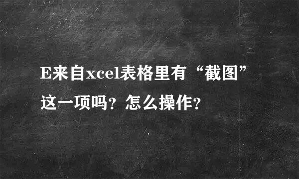 E来自xcel表格里有“截图”这一项吗？怎么操作？