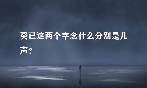 癸已这两个字念什么分别是几声？