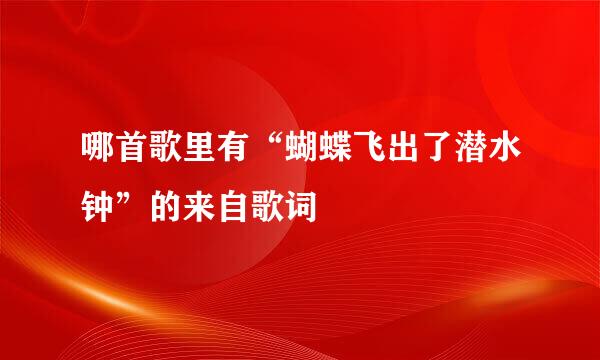 哪首歌里有“蝴蝶飞出了潜水钟”的来自歌词