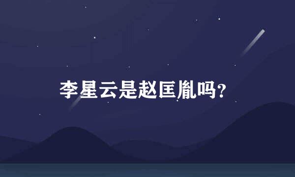 李星云是赵匡胤吗？