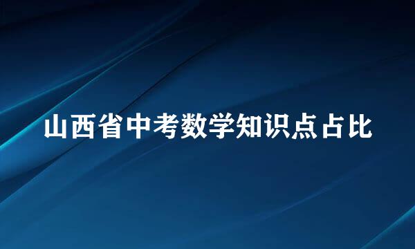 山西省中考数学知识点占比