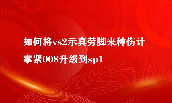 如何将vs2示真劳脚来种伤计掌紧008升级到sp1