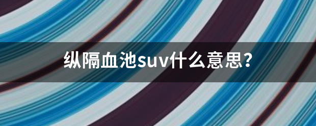 纵隔血池suv什么意思？