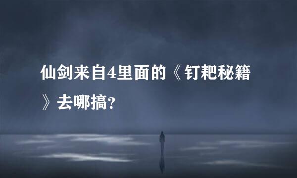 仙剑来自4里面的《钉耙秘籍》去哪搞？