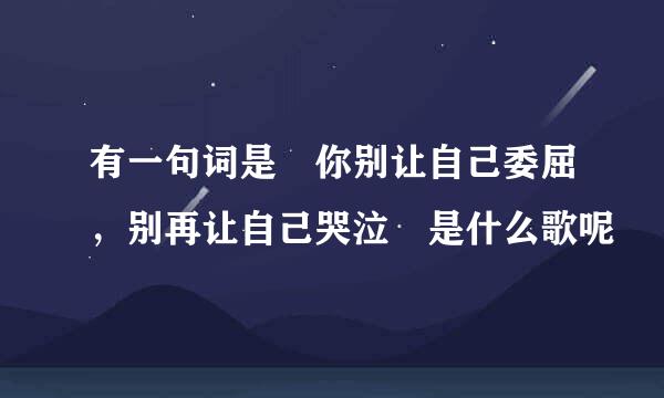 有一句词是 你别让自己委屈，别再让自己哭泣 是什么歌呢